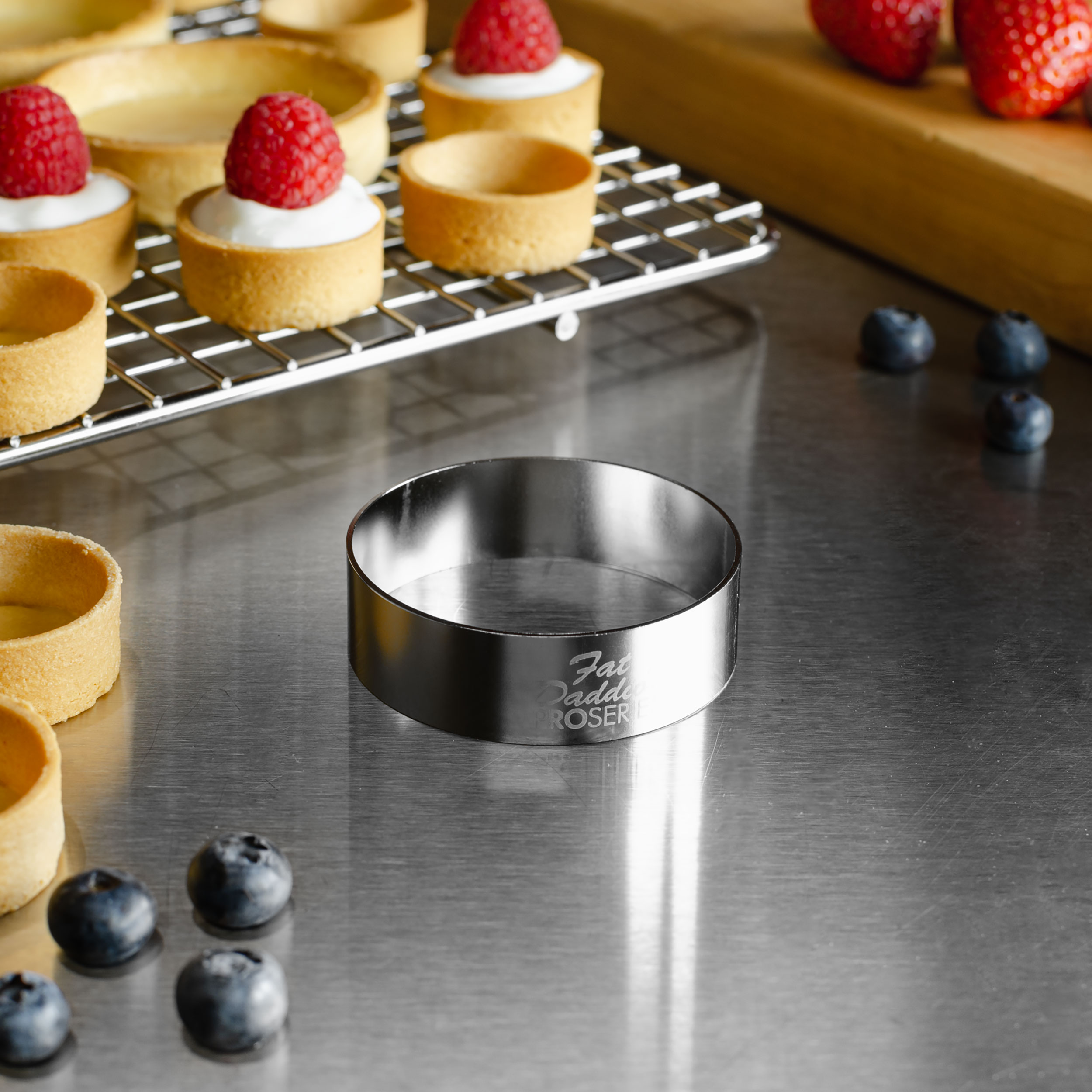 3 Inch x 2 Inch Fat Daddios Stainless Steel Round Cake and Pastry Ring 