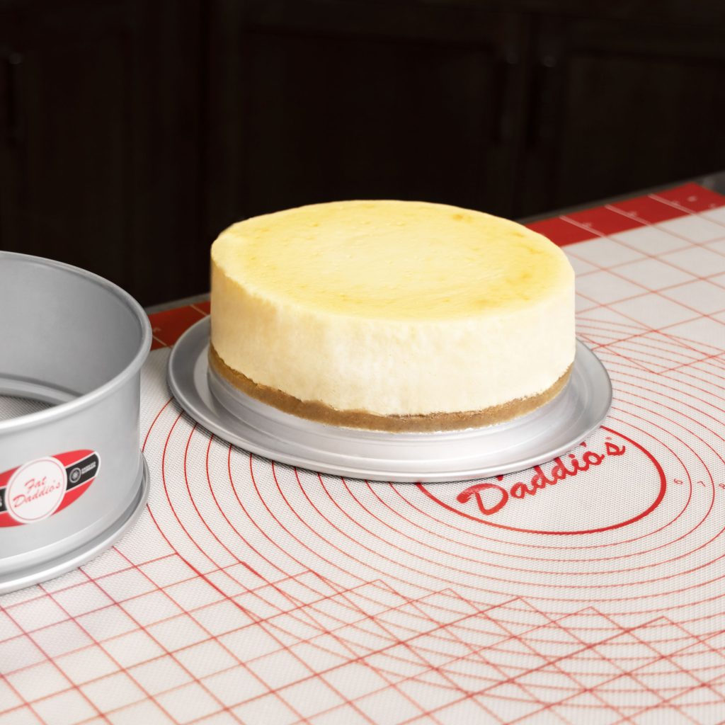 New York Cheesecake in a Springform Pan in a bakery