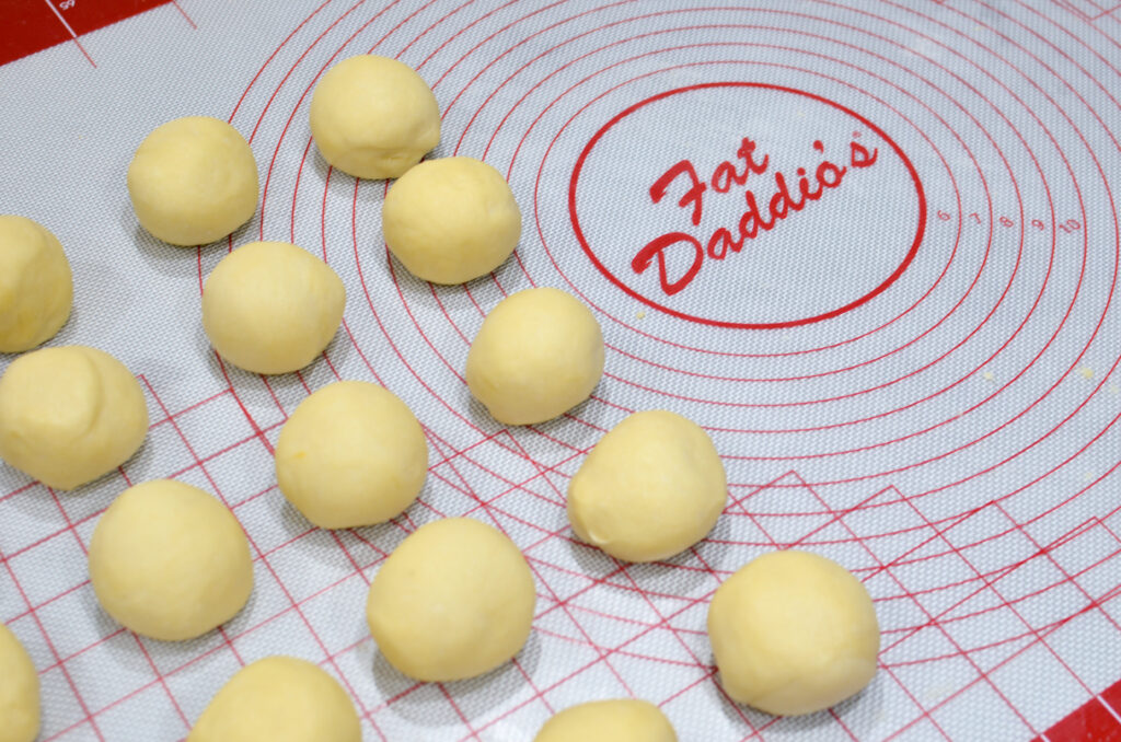 Rolled dough on a work mat