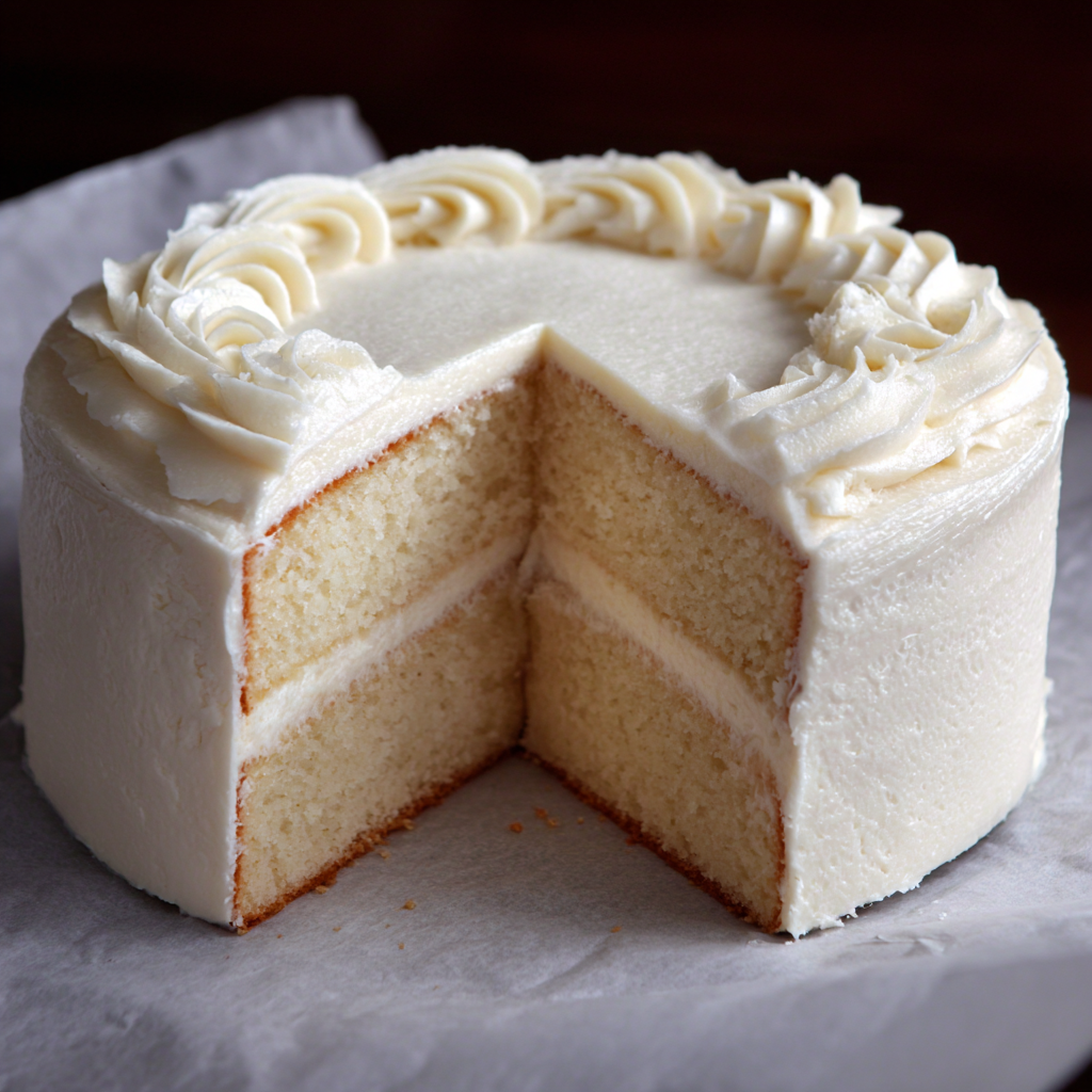 zelfgemaakte witte cake