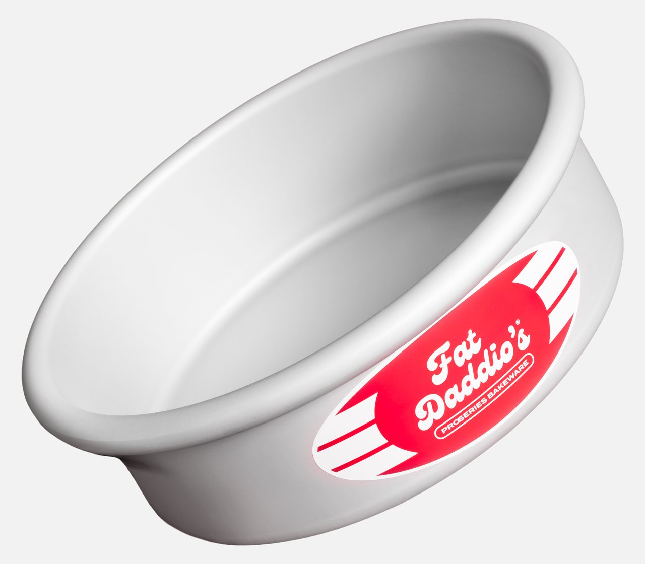 6 x 2 inch round cake pan at an angle