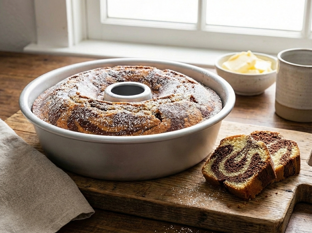 Marbled Pound Cake in a Ring Mold Pan