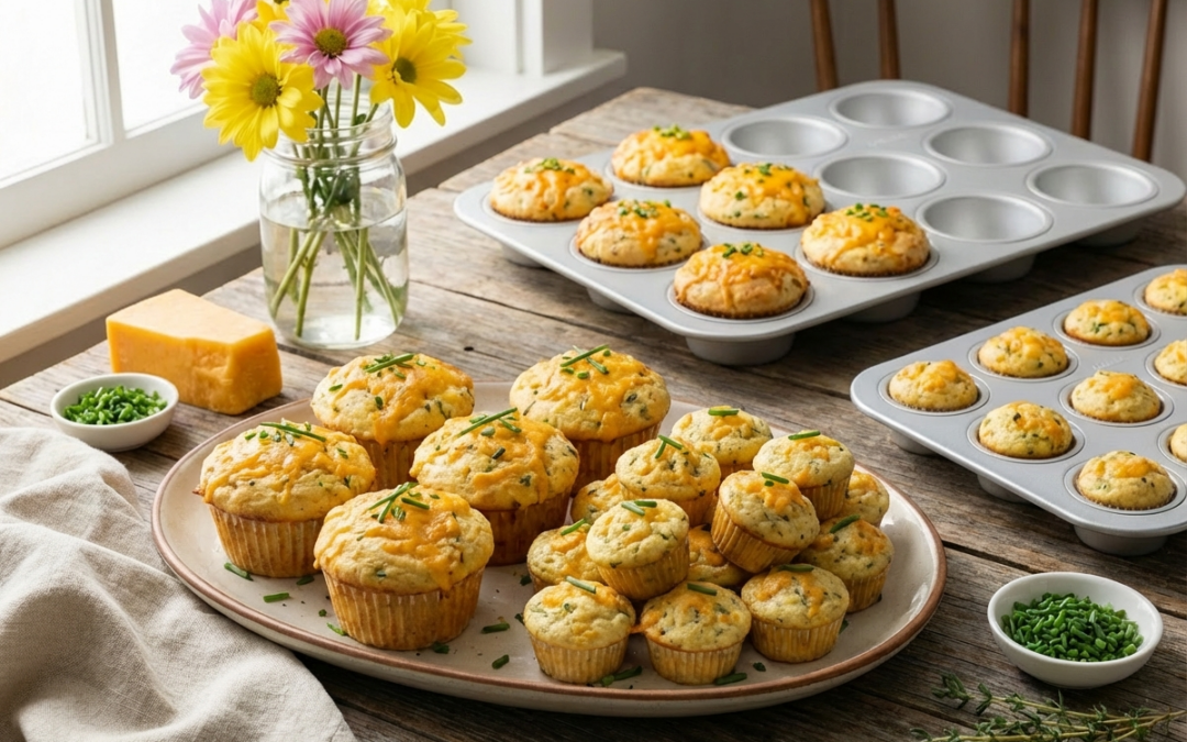 Savory Herb and Cheese Muffins Recipe with Fresh Chives, Dill, and Parsley